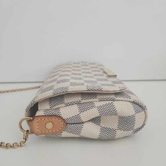 LOUIS VUITTON Favorite PM Crossbody Clutch Damier Azur White N41277 Dust Bag Box - Picture 10 of 15